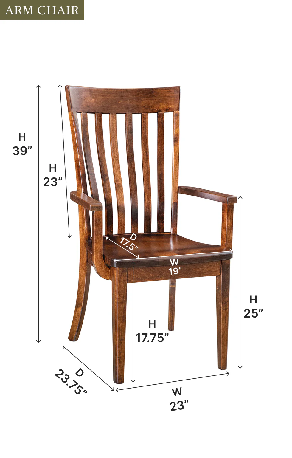 Amish Chandler Chair - Quick Ship