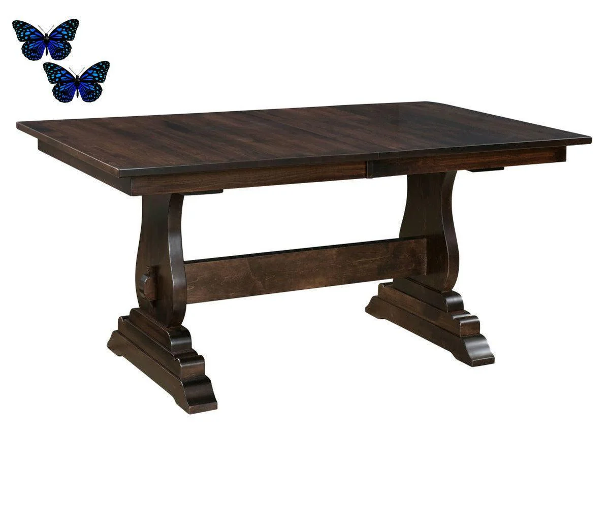 Amish Holland Double Pedestal Table