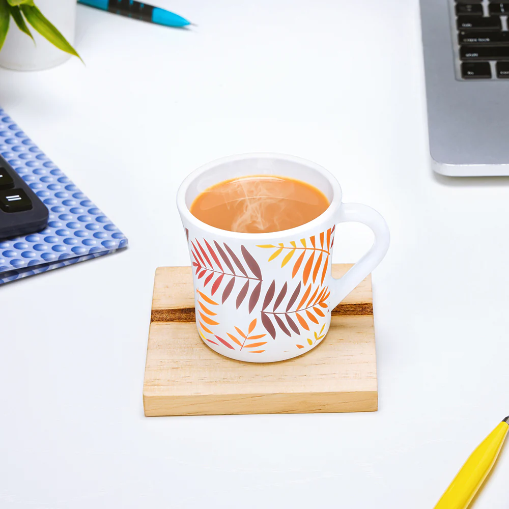 Larah by Borosil Crysta Costa Mug Set, 210ml x 6