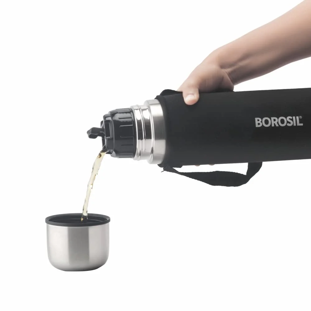 Borosil Thermo Flask, Black-CP