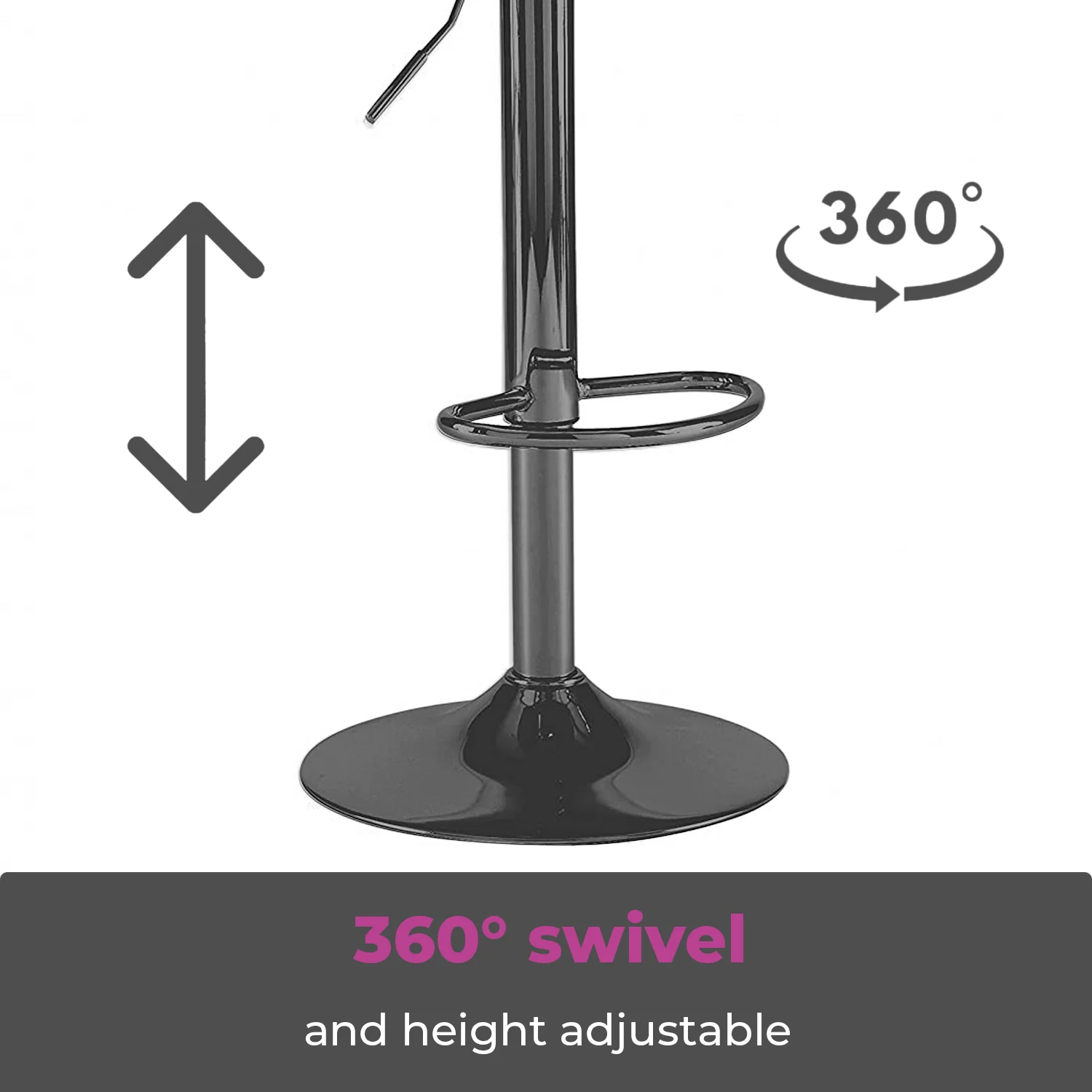 Dark Grey Faux Leather Bar Stool