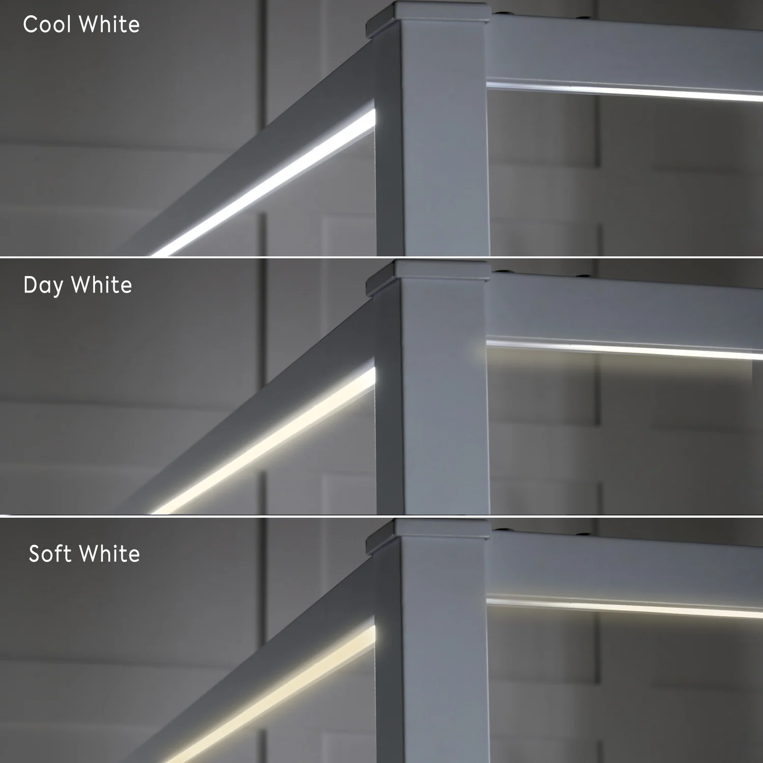 Fern Four Poster Bed with LED Lighting - White (2 Sizes)