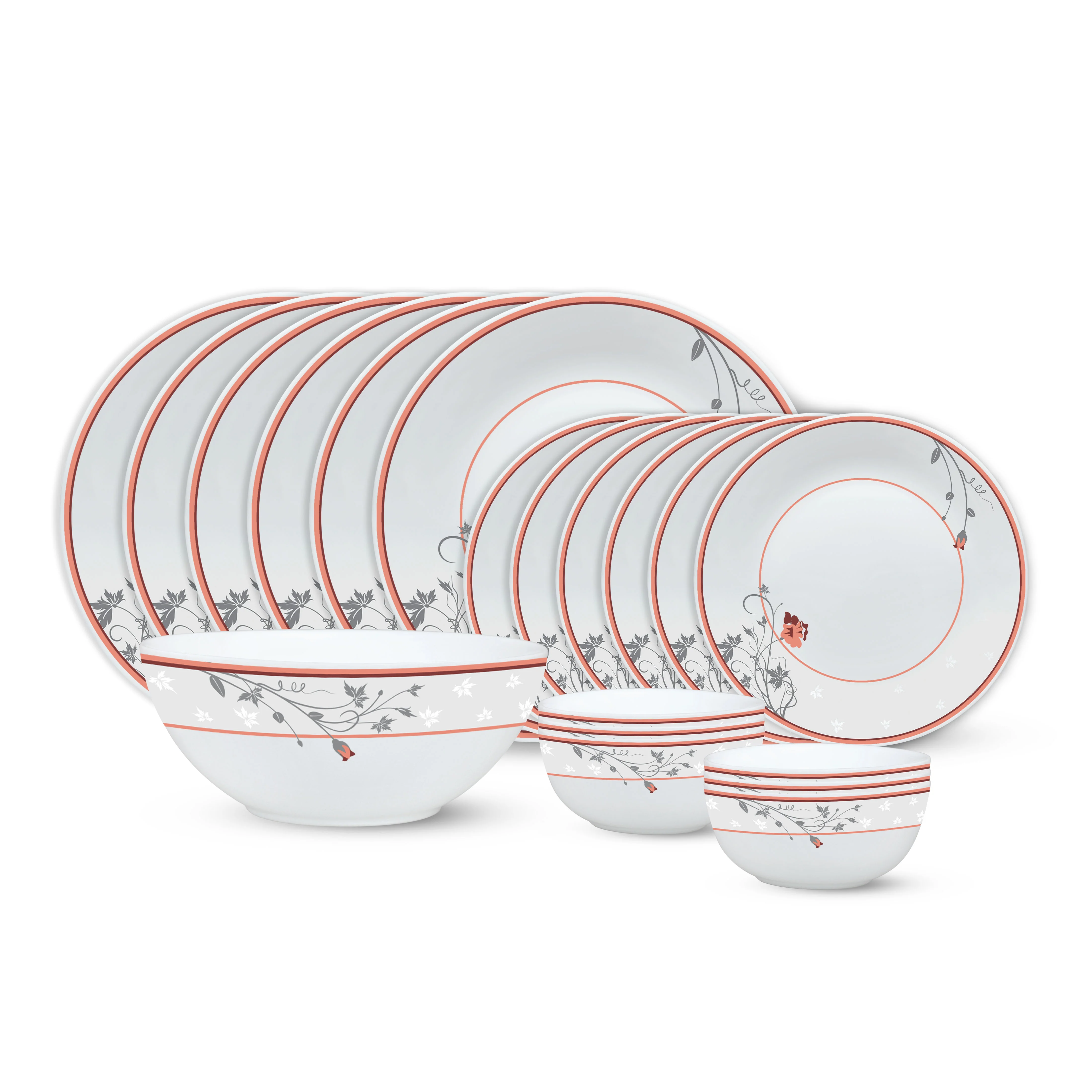 Larah by Borosil Quartz Dinner Set, 19 pc