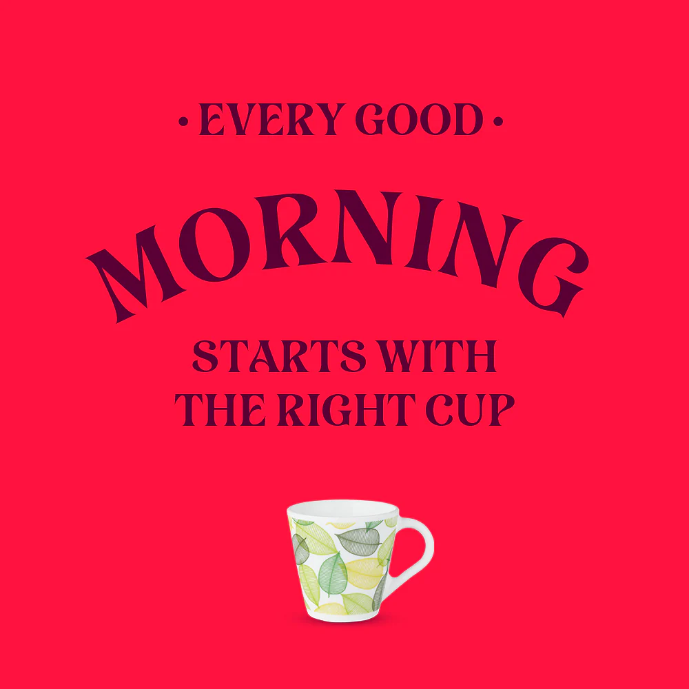 Larah by Borosil Novelty Noma Mug Set, 160ml x 6