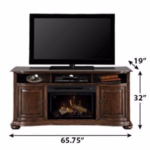 Henderson Distressed Cherry Electric Fireplace Entertainment Center w/Logs