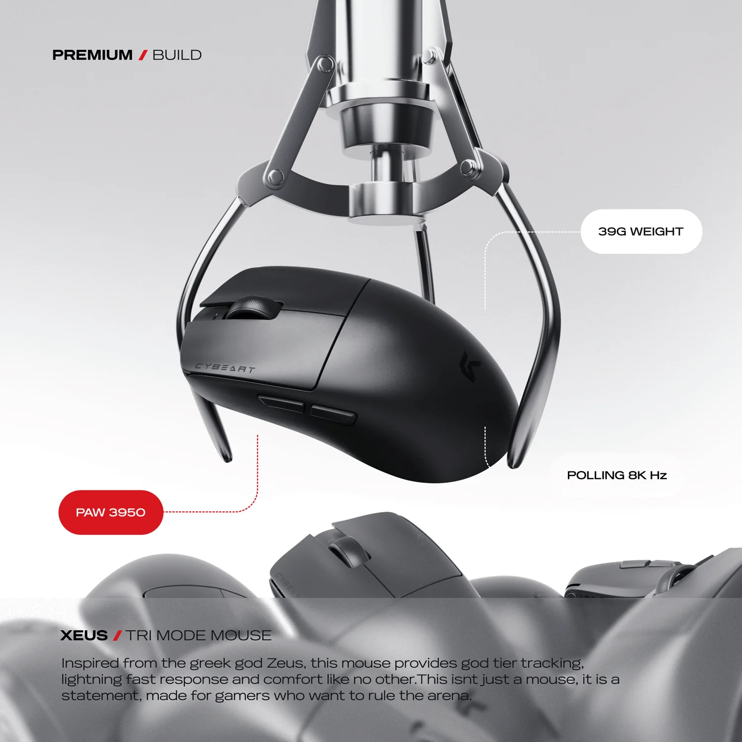 Xeus | 8K 39g Superlight Tri-Mode Gaming Mouse