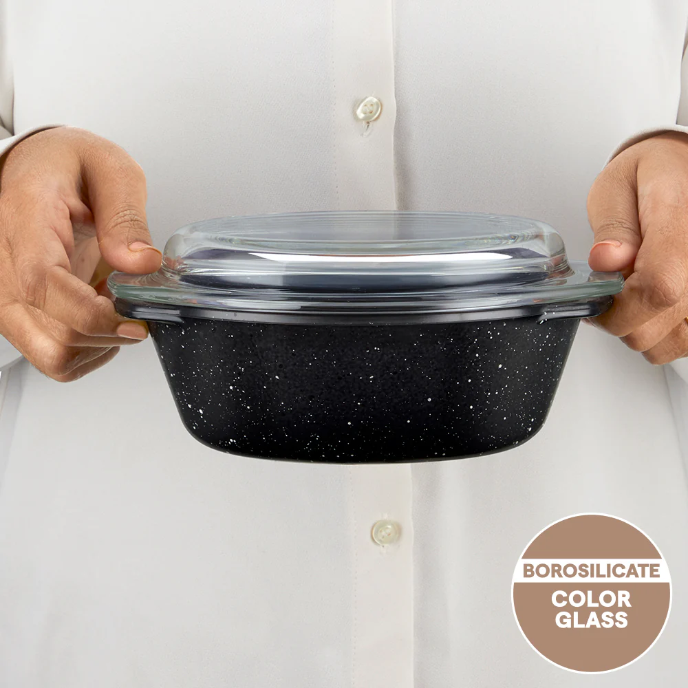 Colors Pebble Black Casserole with Lid