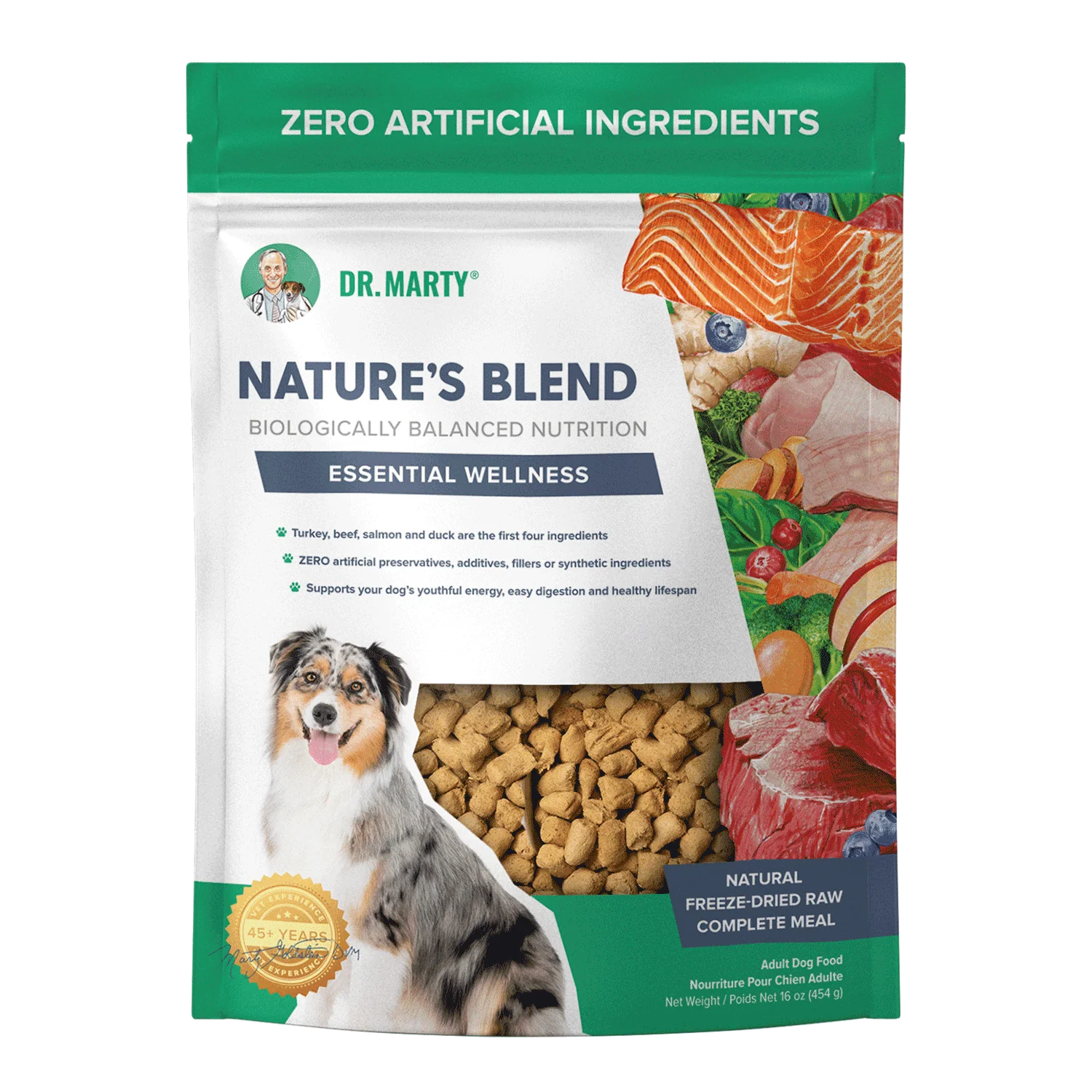 Dr. Marty Nature’s Blend Essential Wellness Premium Freeze-Dried Raw Dog Food