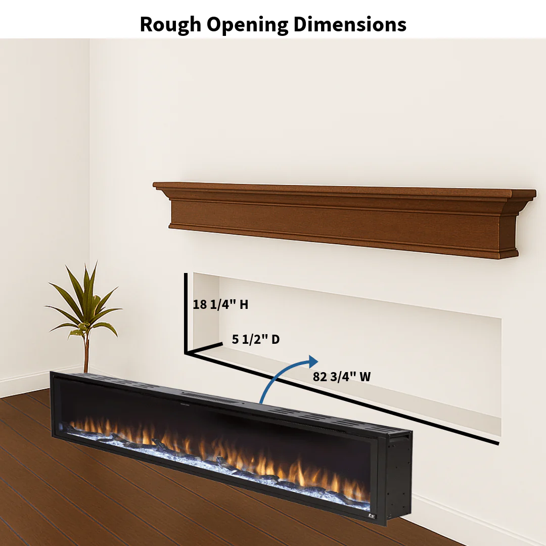Sideline Elite 84 Inch Recessed Smart Electric Fireplace 80050