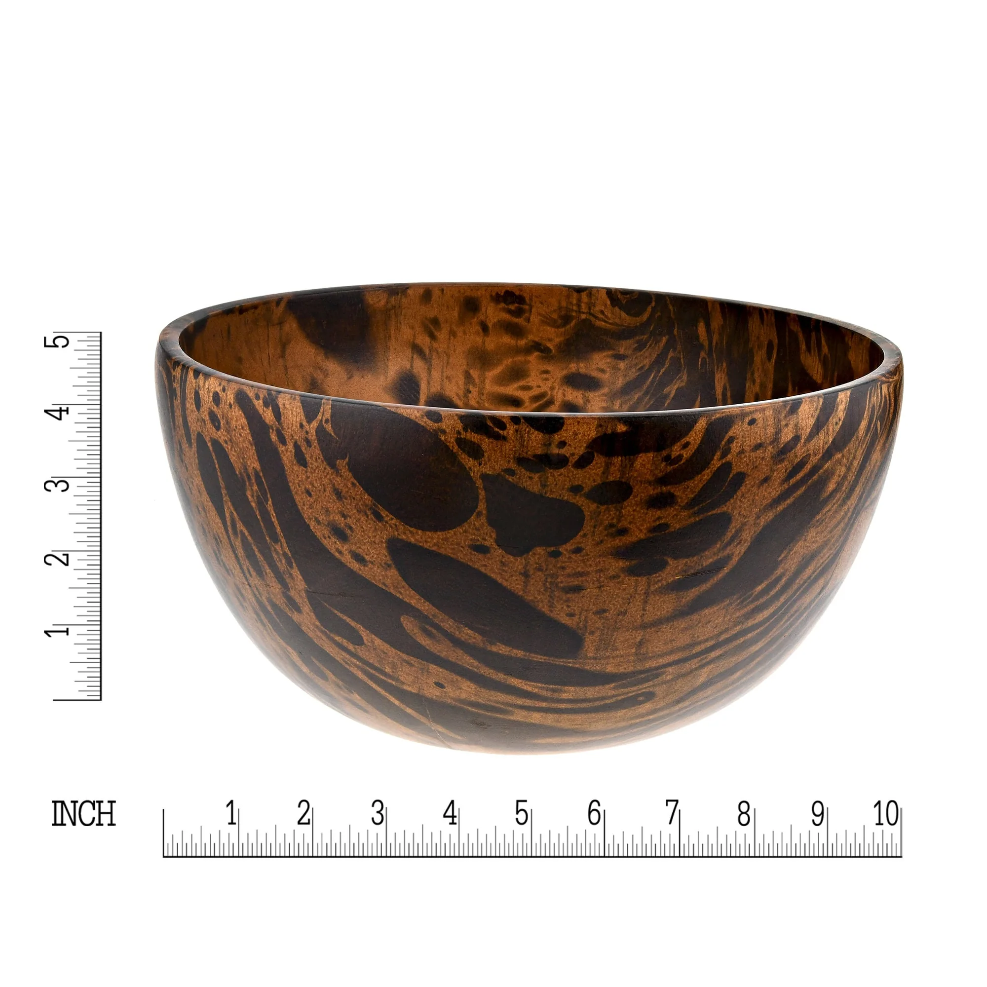 10 Inches Mango Tree Wood with Dark Stain Kitchen Serving Bowl