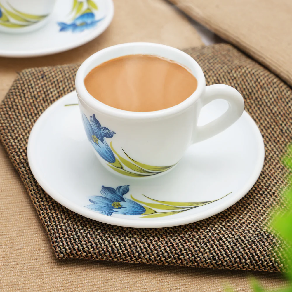 Larah by Borosil Nina Cup n Saucer Set, 90ml x 12