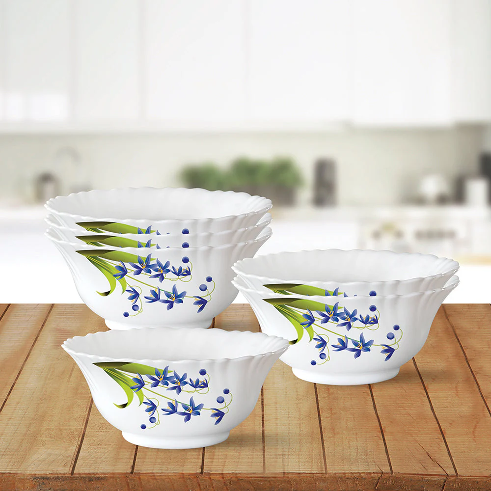 Larah by Borosil Lavender Veg Bowl Set, 6 pc