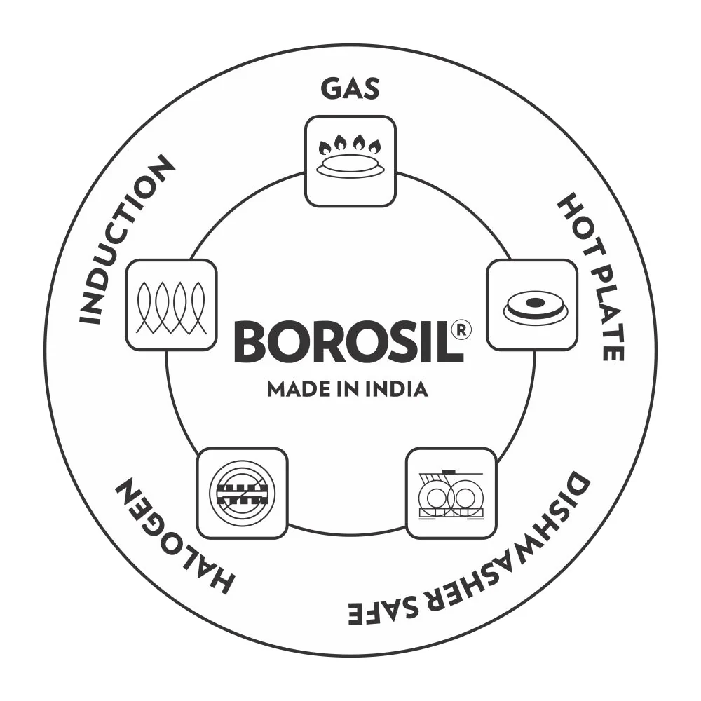 Borosil Cookfresh SS Casserole + Lid, 2.3L