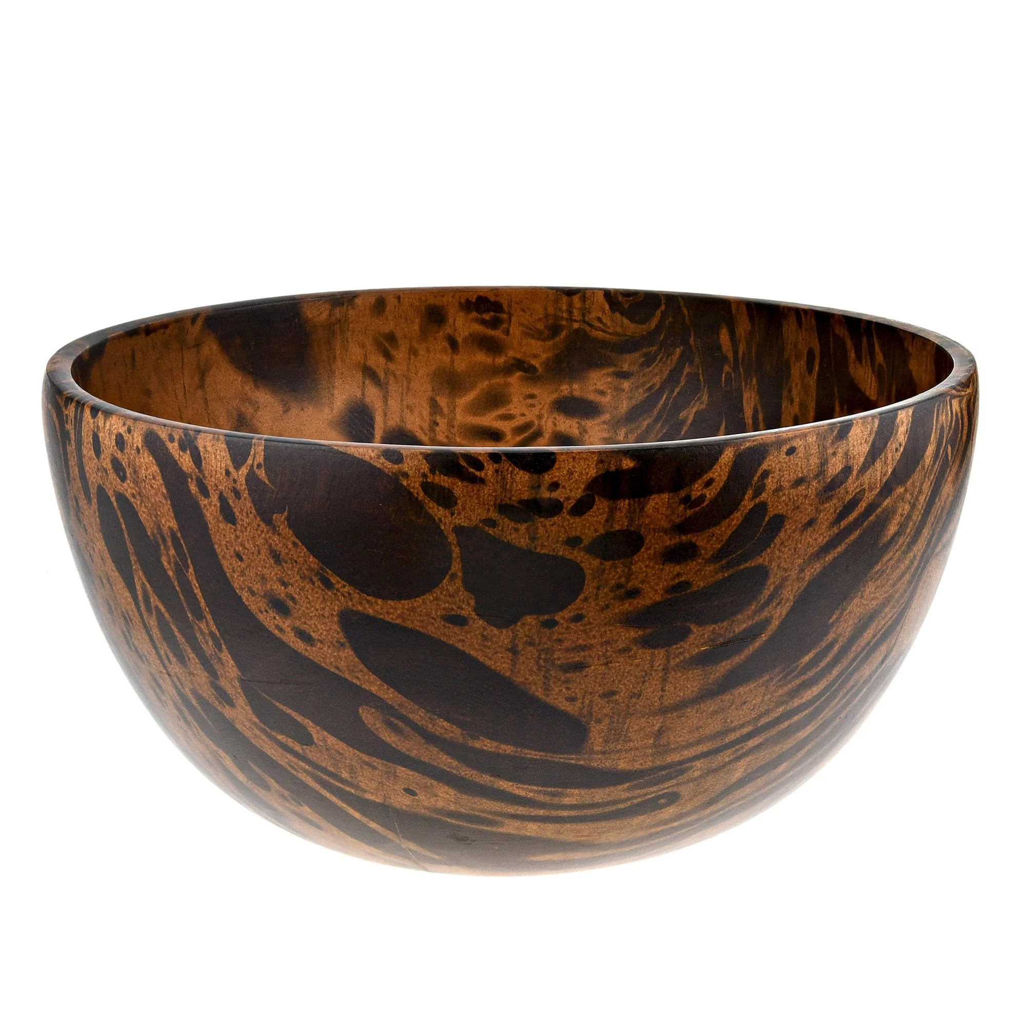 10 Inches Mango Tree Wood with Dark Stain Kitchen Serving Bowl