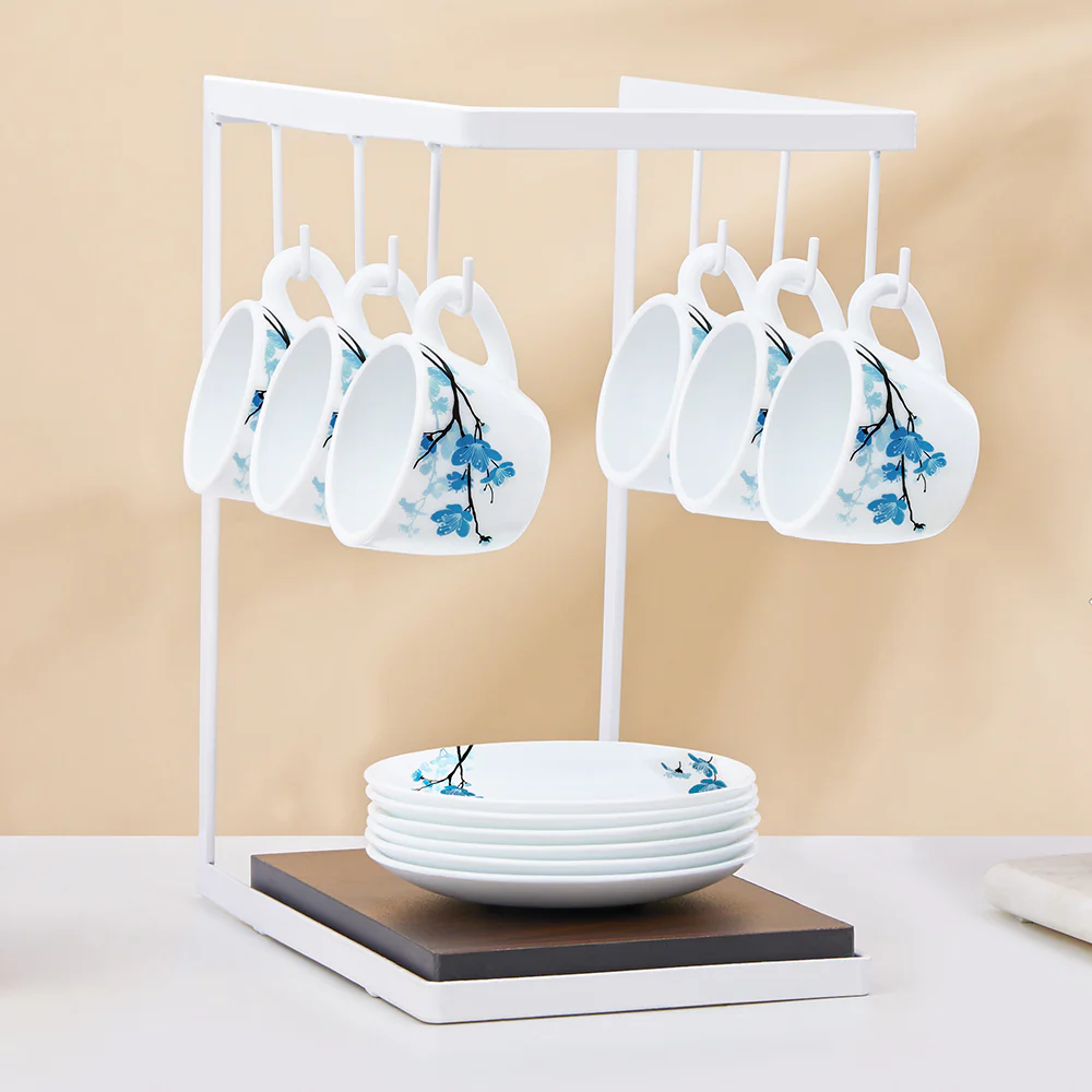 Larah by Borosil Mimosa Cup n Saucer Set, 90ml x 12