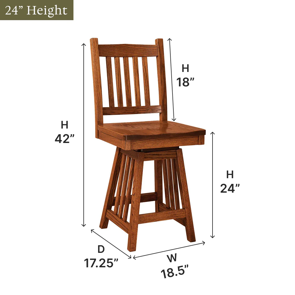Amish Mission Swivel Bar Chair