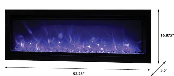 Amantii Symmetry 50-In Basic Built-In Electric Fireplace w/ Black Steel Surround
