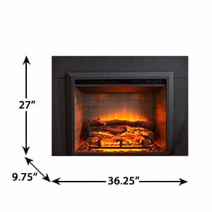 GreatCo 29-In Electric Fireplace Insert & 36-In Flush Mount Conversion Kit