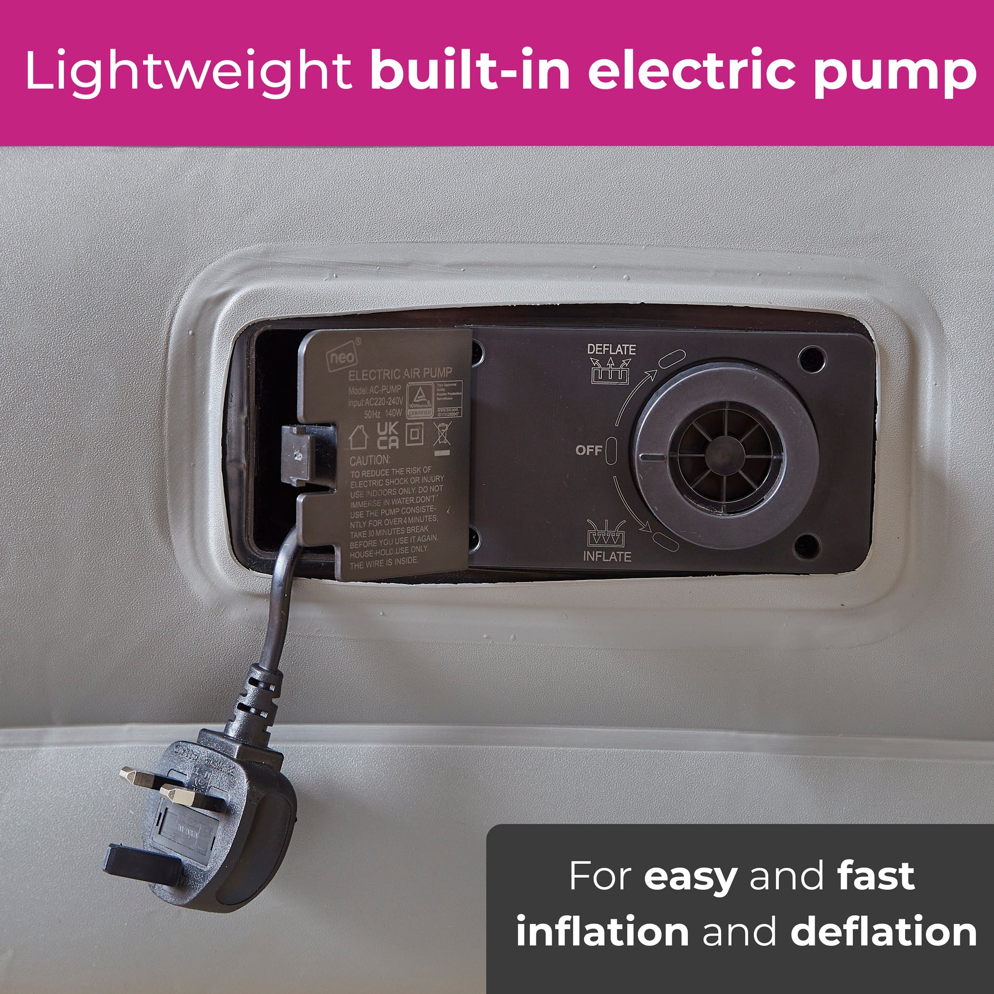 Neo Double King Inflatable Air Bed with Built-in Electric Pump