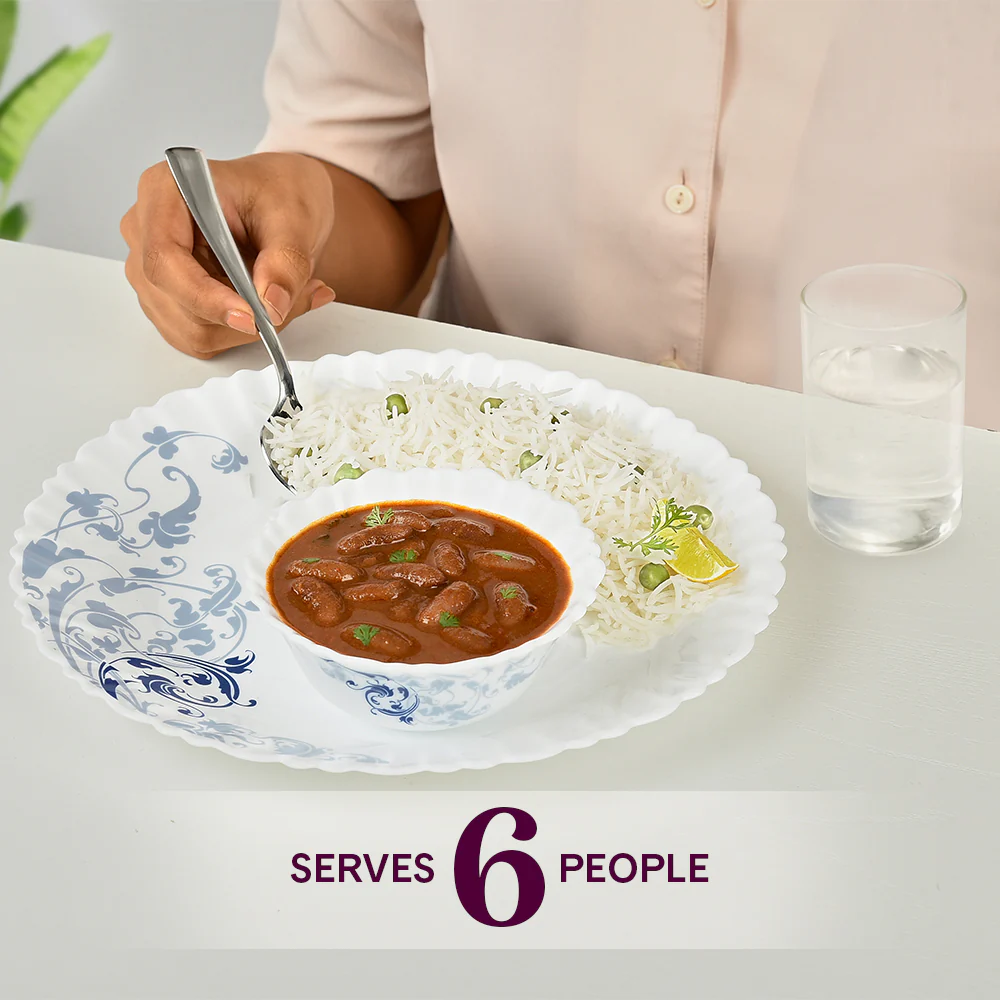 Larah by Borosil Blue Eve 35 pc Dinner Set