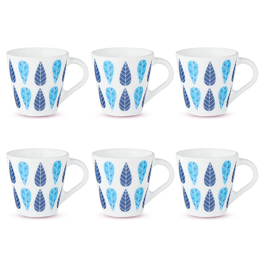 Larah by Borosil Novelty Fable Mug Set, 160ml x 6