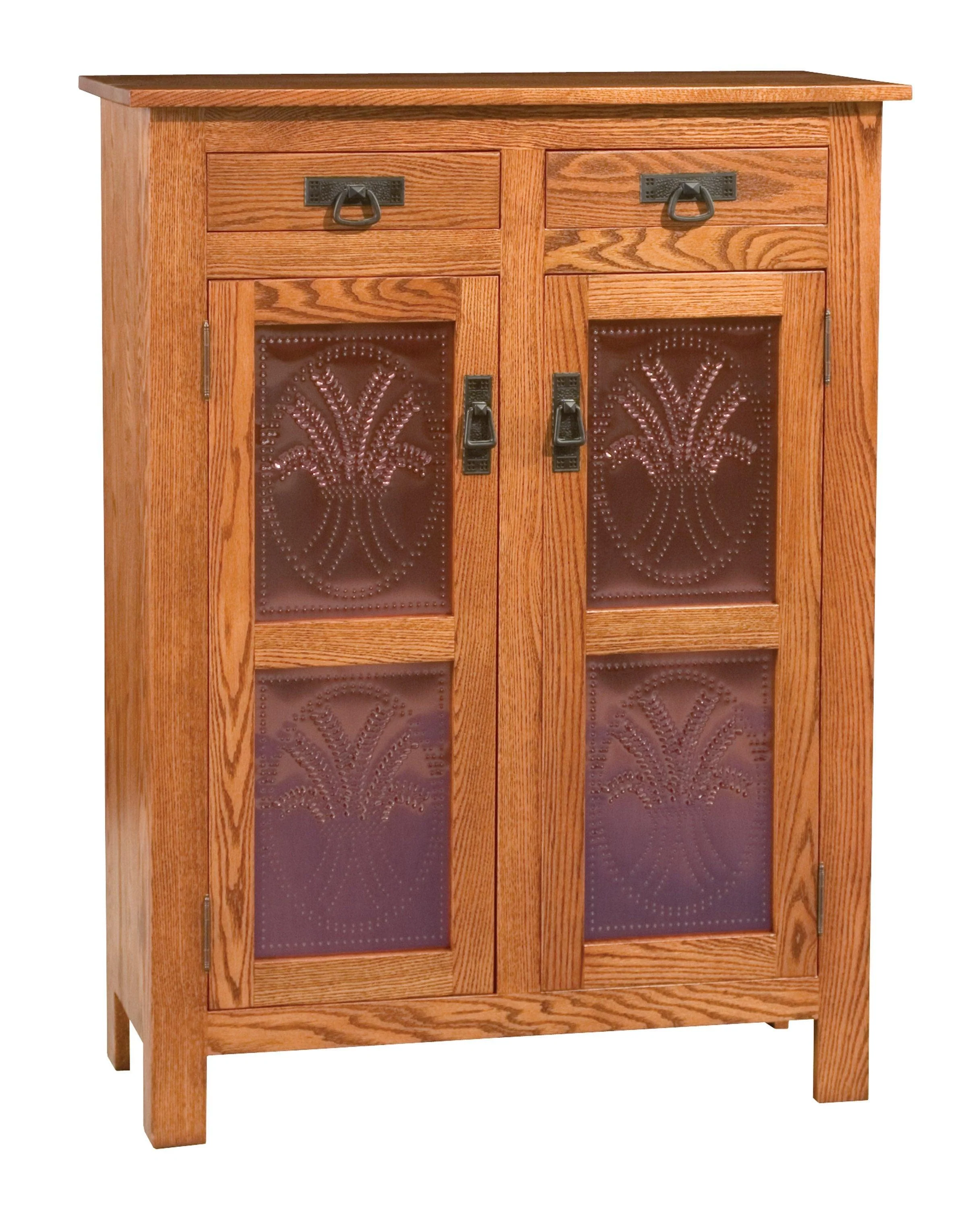 Amish Mission Style Two Drawer Two Door Pie Safe
