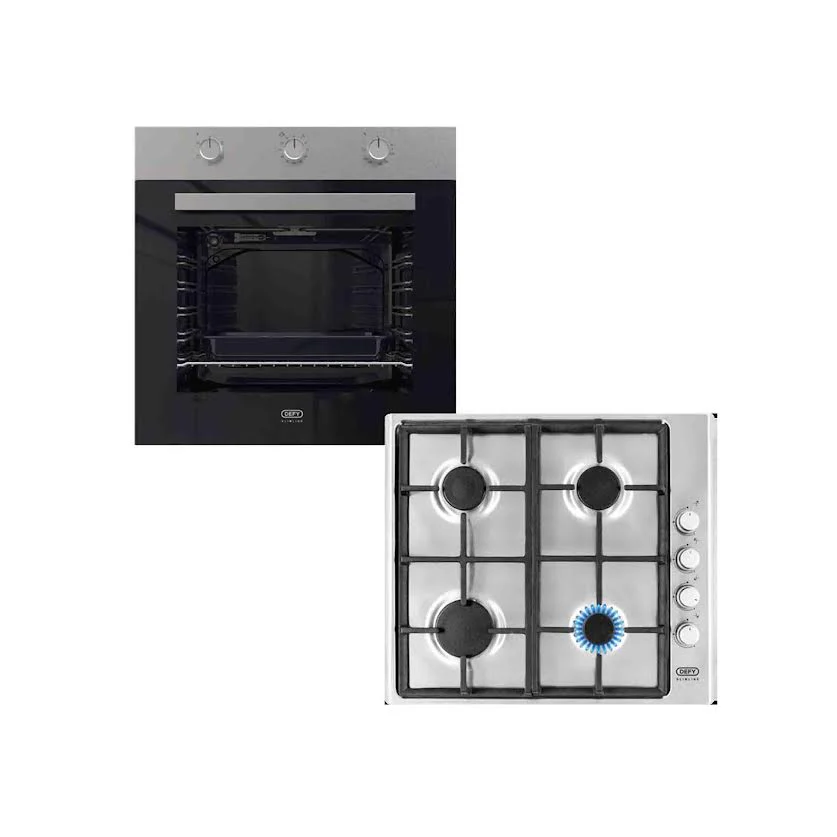 Defy Gas Hob and Electric Oven Box Set Stainless Steel