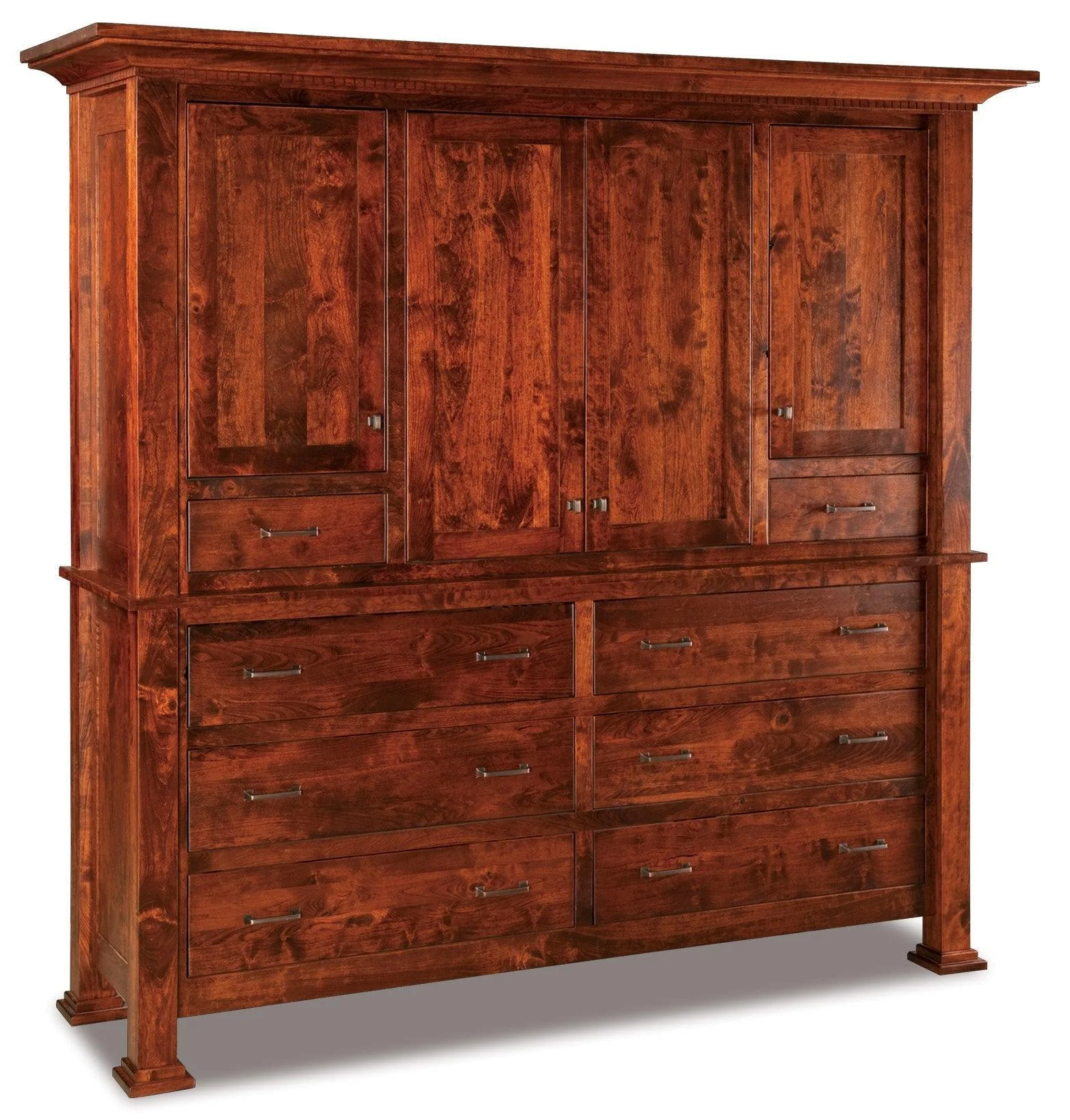 Amish Empire Eight Drawer Four Door Chest