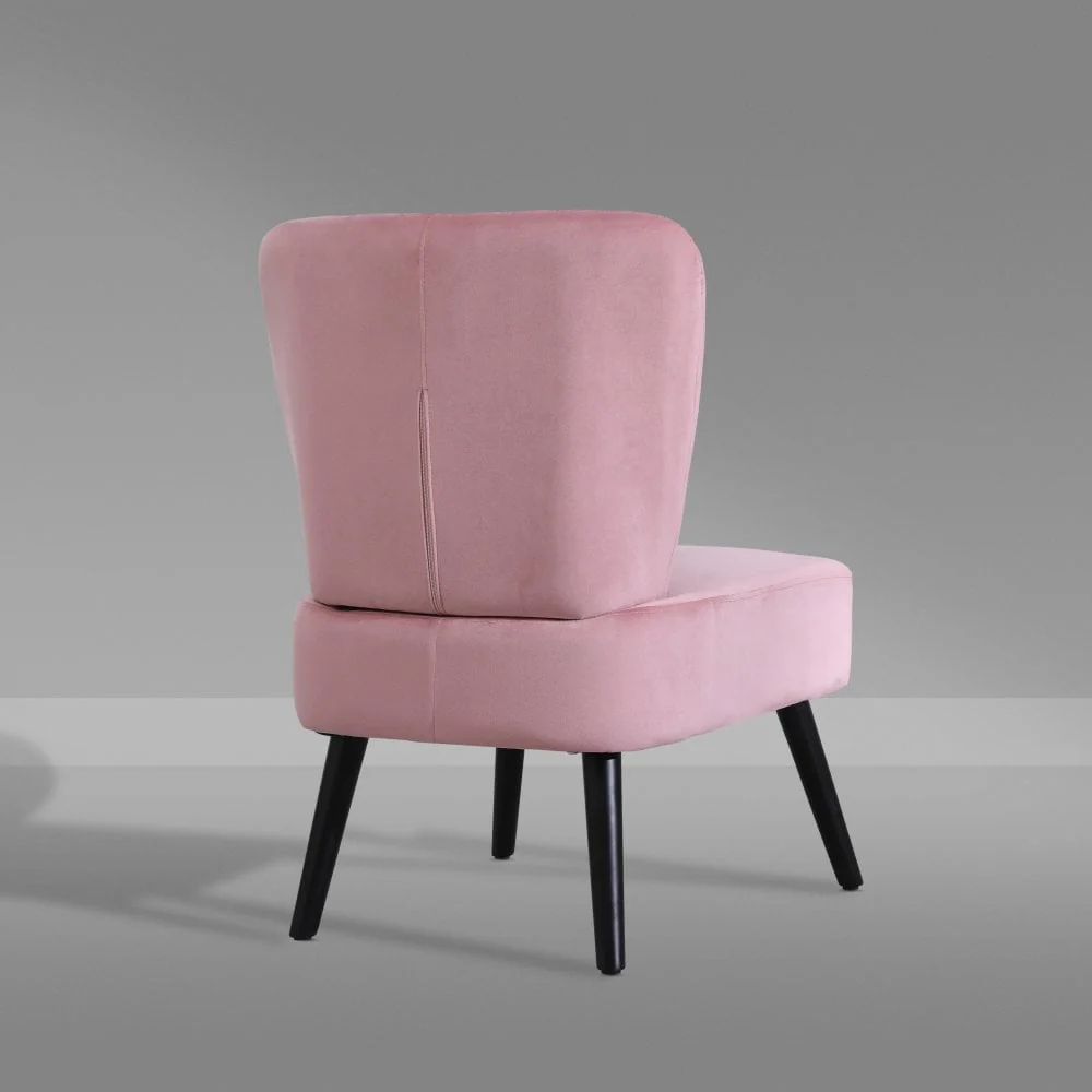 Neo Molveno Dusky Pink Crushed Velvet Shell Accent Chair
