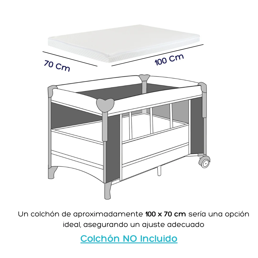 CUNA CORRAL SLEEP NZ006 3 EN 1: COLECHO, CUNA Y CORRAL PARA BEBÉS DE 0 A 3 AÑOS- ROSADO