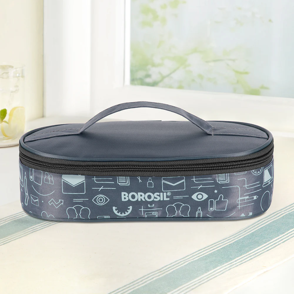 Borosil CarryFresh Lunch Bag For Lunch Box Set of 2, (180ml + 180ml), Flat (Only Bag)