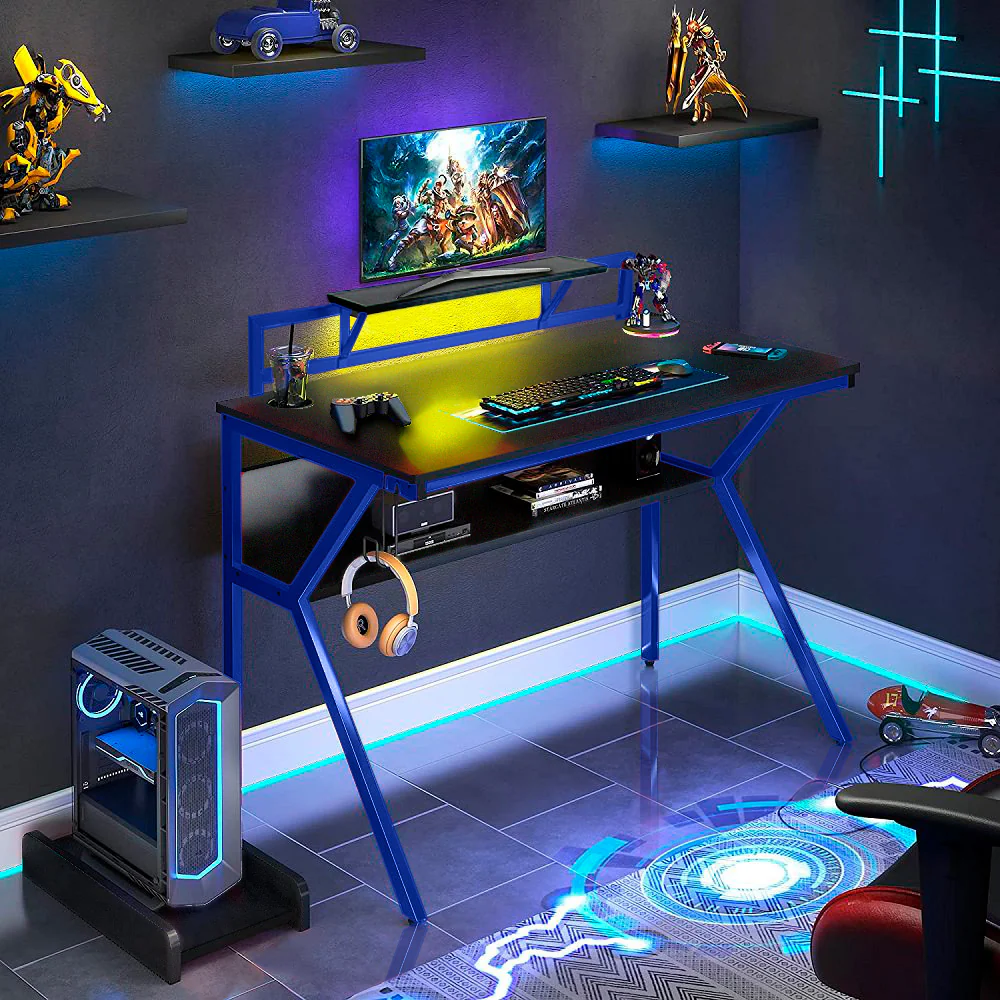 Neo Gaming Desk Blue 2 Tier