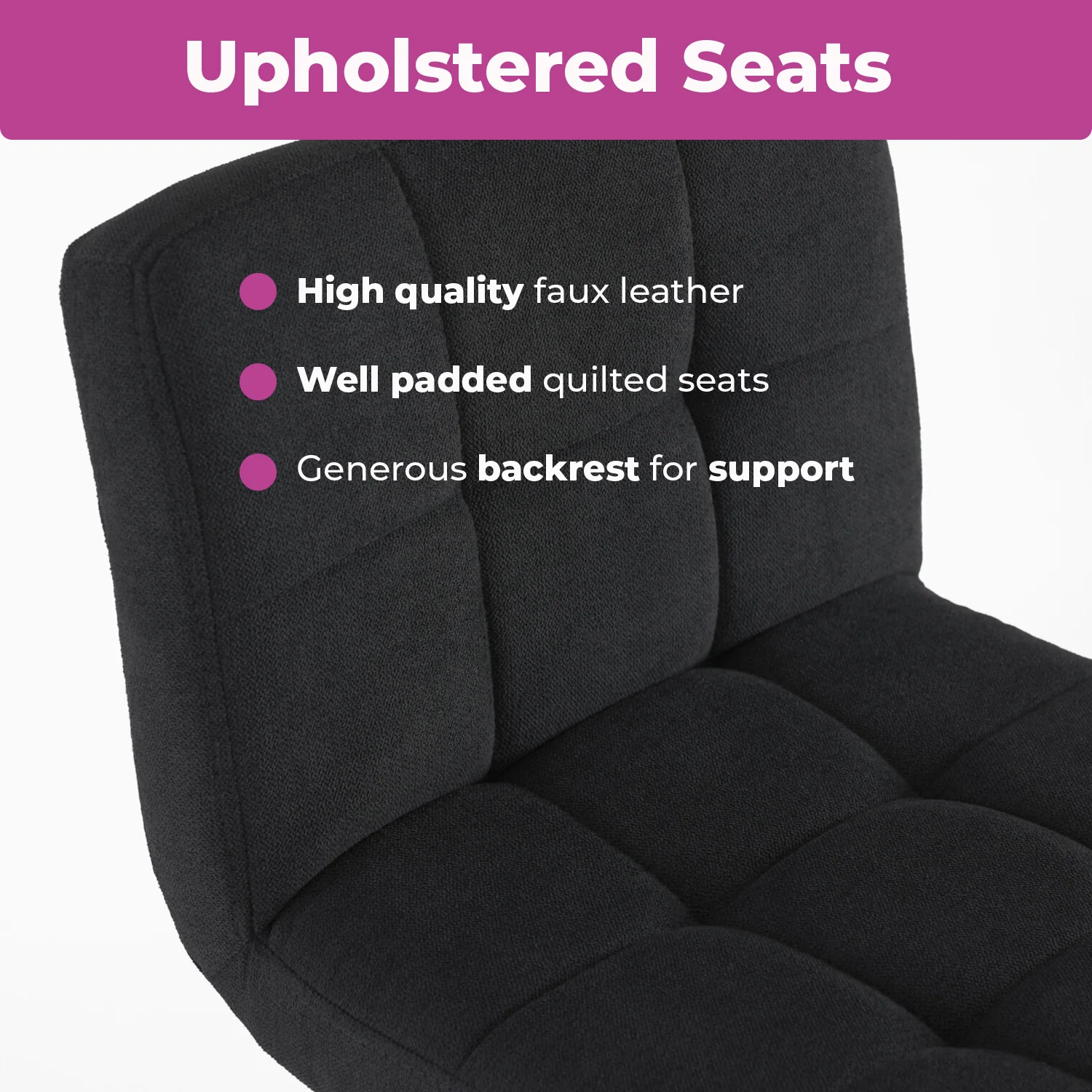 Matera Black Fabric Bar Stools