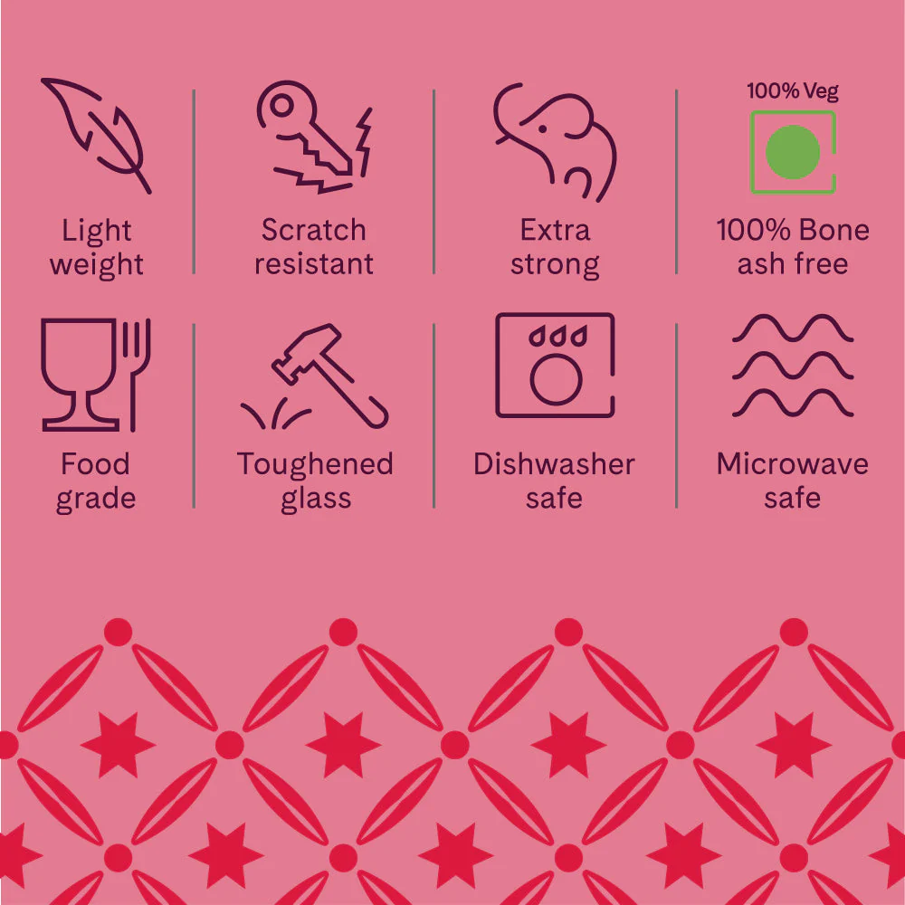 Larah by Borosil, Speckle Dinner Set, 35 pc