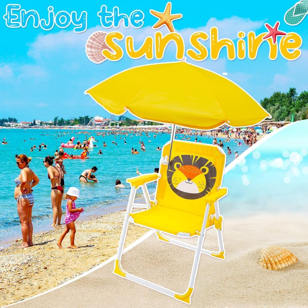 SILLA PLAYERA CON SOMBRILLA PARA NIÑOS ESTAMPADO DE LEÓN 093-557 MUNBE