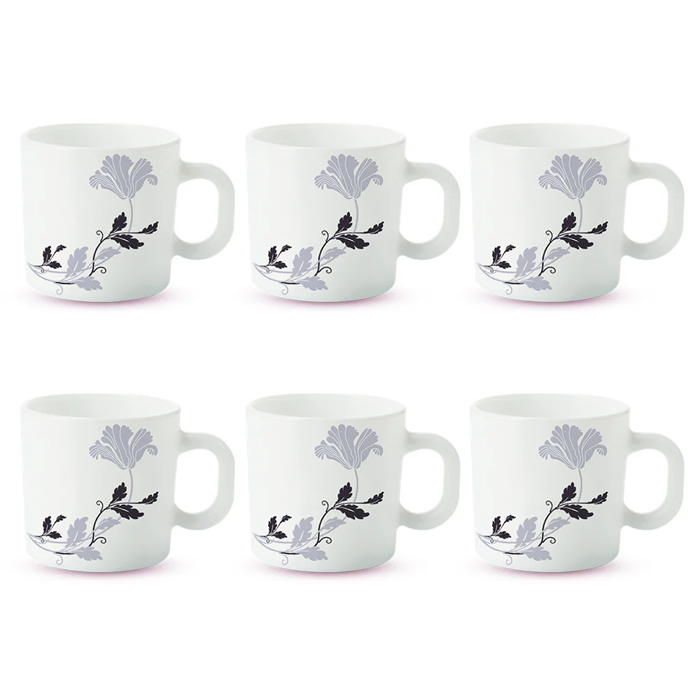 Larah by Borosil Millenia Mug Set, 100ml x 6