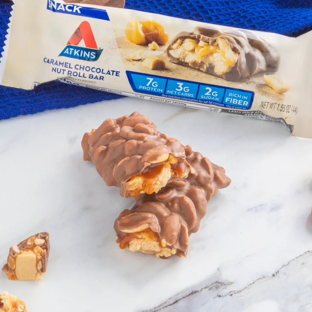 Snack Bar, Caramel Chocolate Nut Roll, Keto Friendly