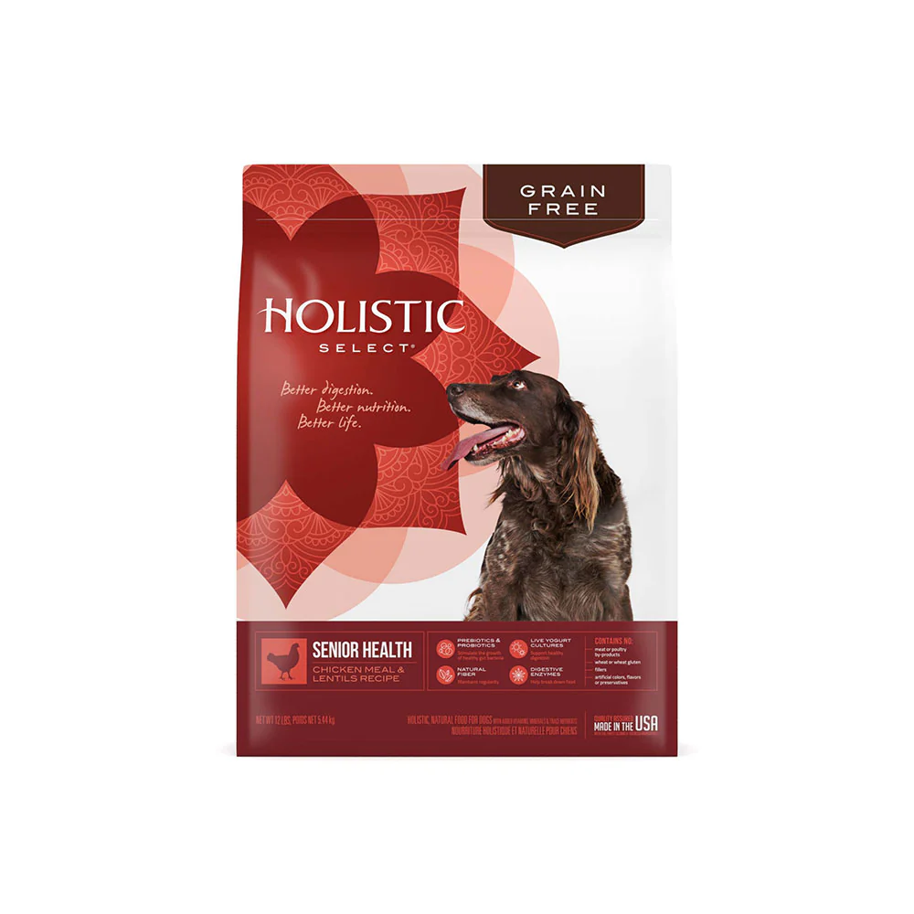 Holistic Select® Grain Free Senior Health Chicken Meal & Lentils Recipe Dog Food 24 Lbs