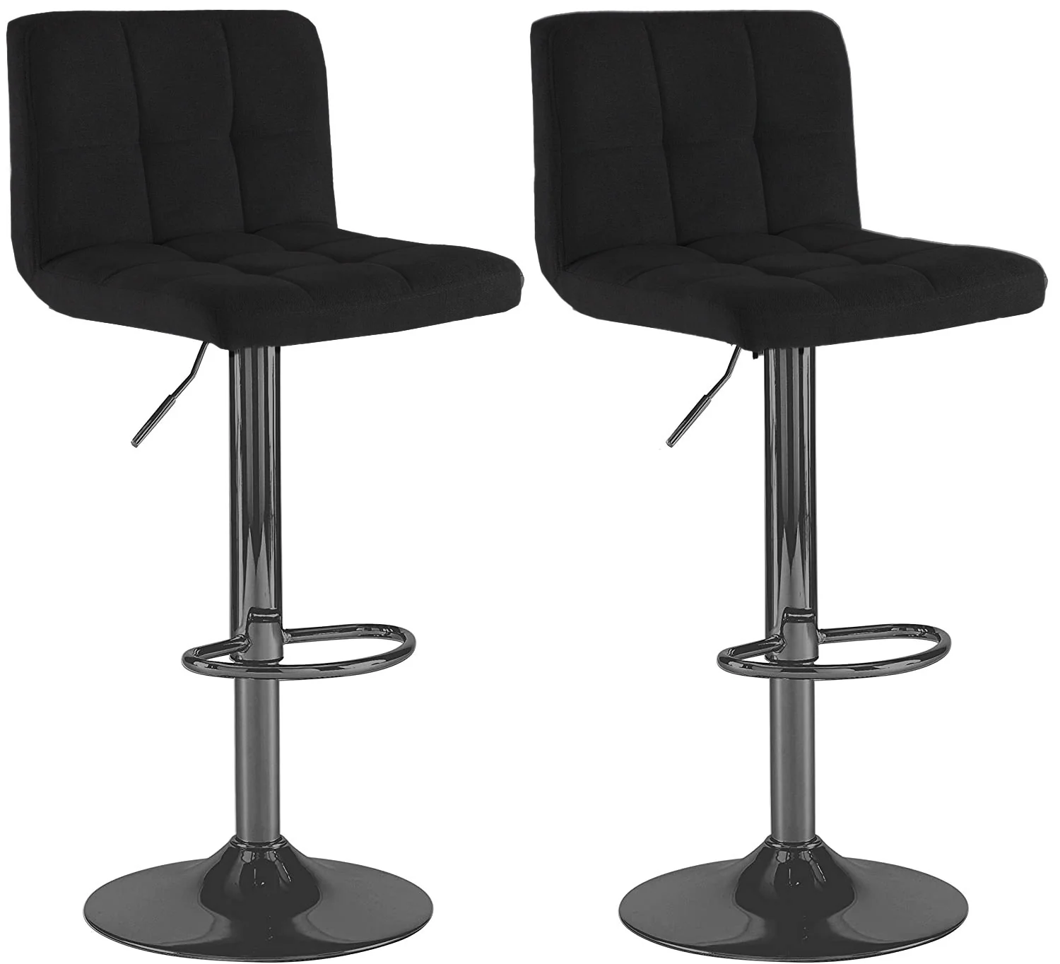 Matera Black Fabric Bar Stools