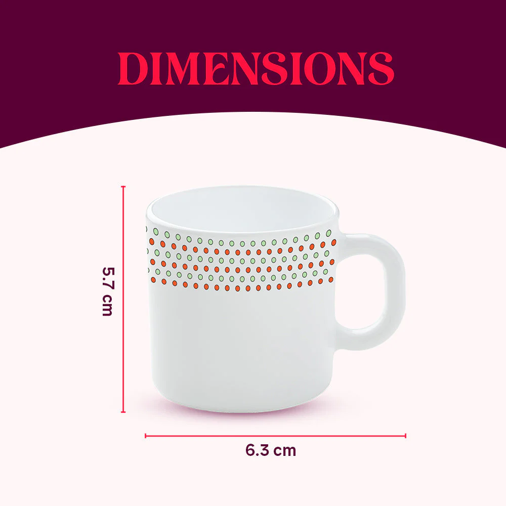 Larah by Borosil Waltz Mug Set, 240ml x 2