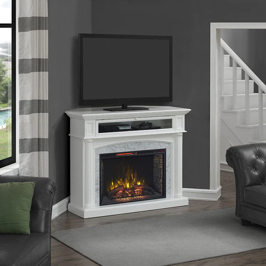 Catelyn Infrared Electric Fireplace TV Stand in White