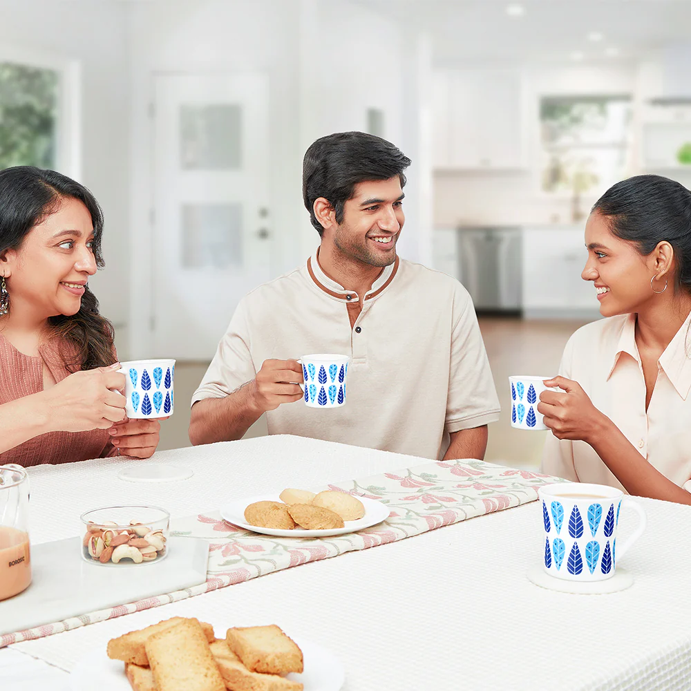 Larah by Borosil Crysta Fable Mug Set, 160ml x 6