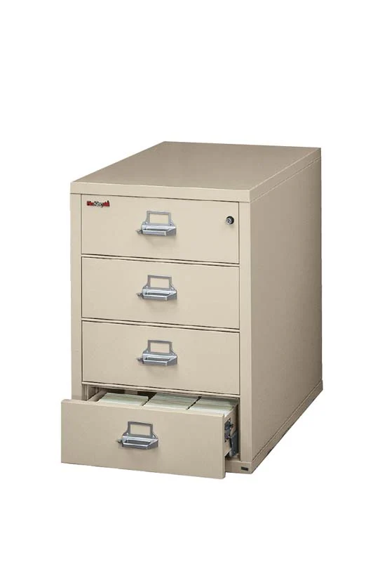 FireKing 4-2536-C 4 Drawer Card & Note Fireproof File Cabinet