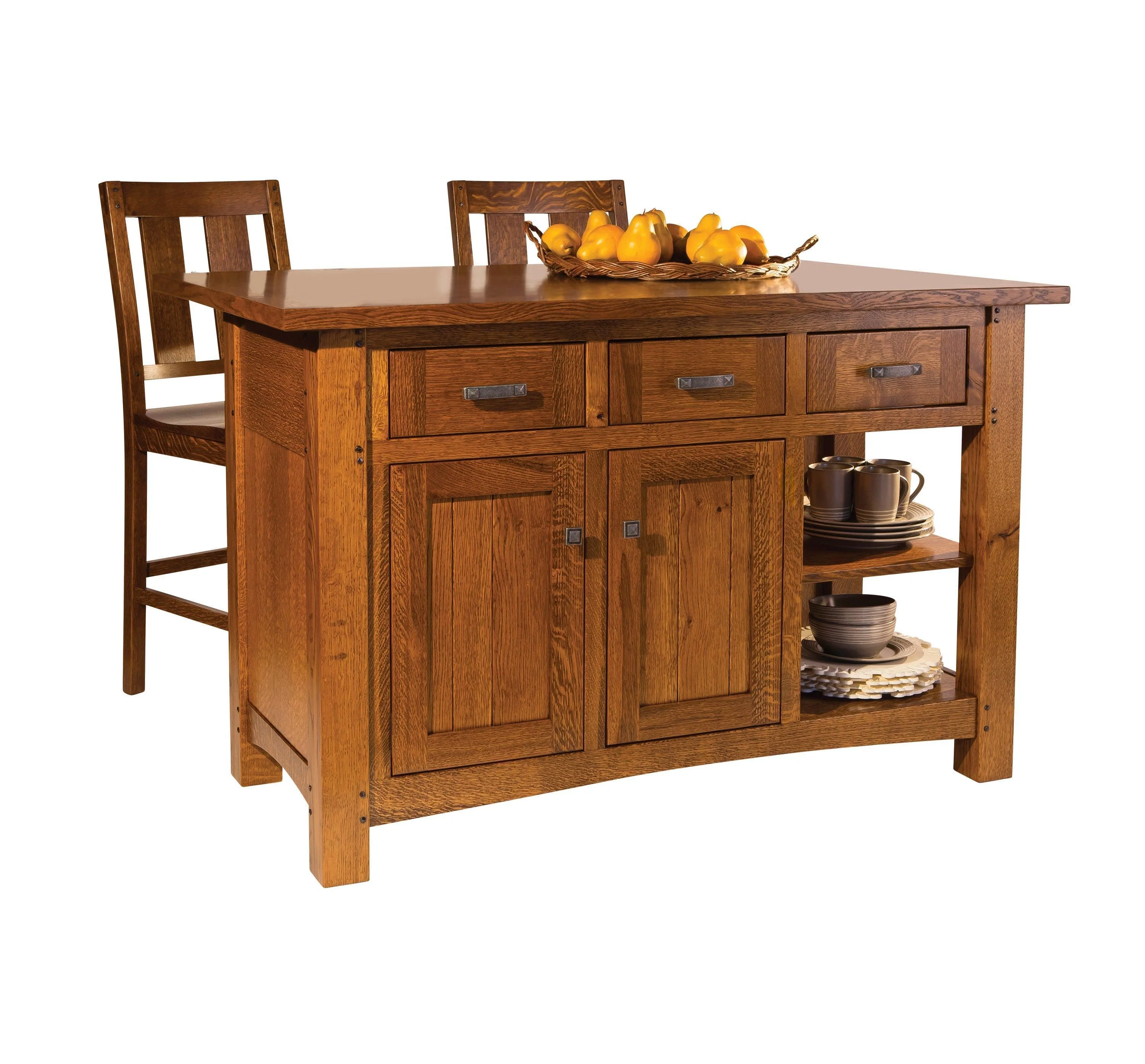 Amish Brunswick Island Three Drawer Two Door Buffet