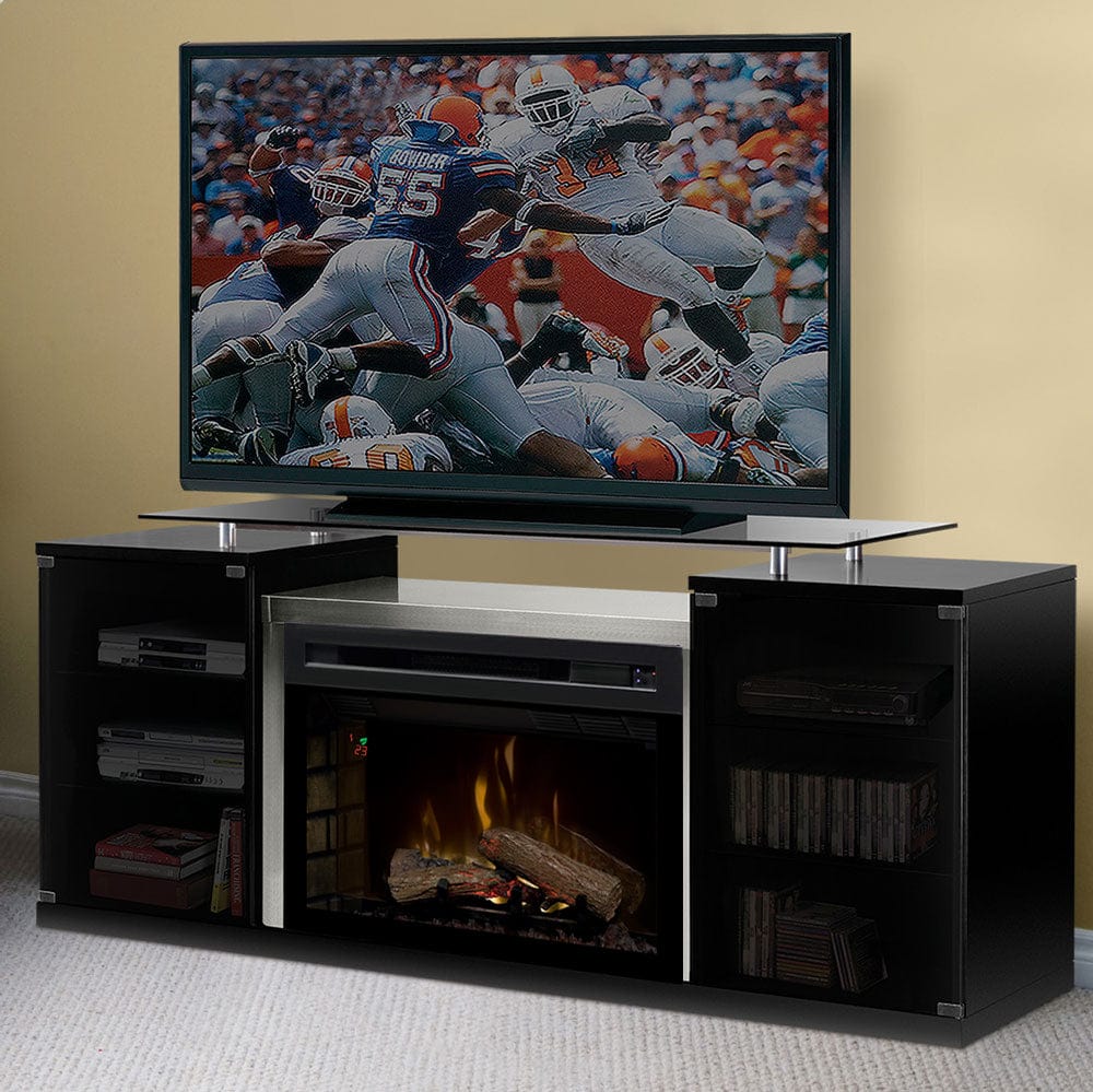 Marana Electric Fireplace Media Console in Black