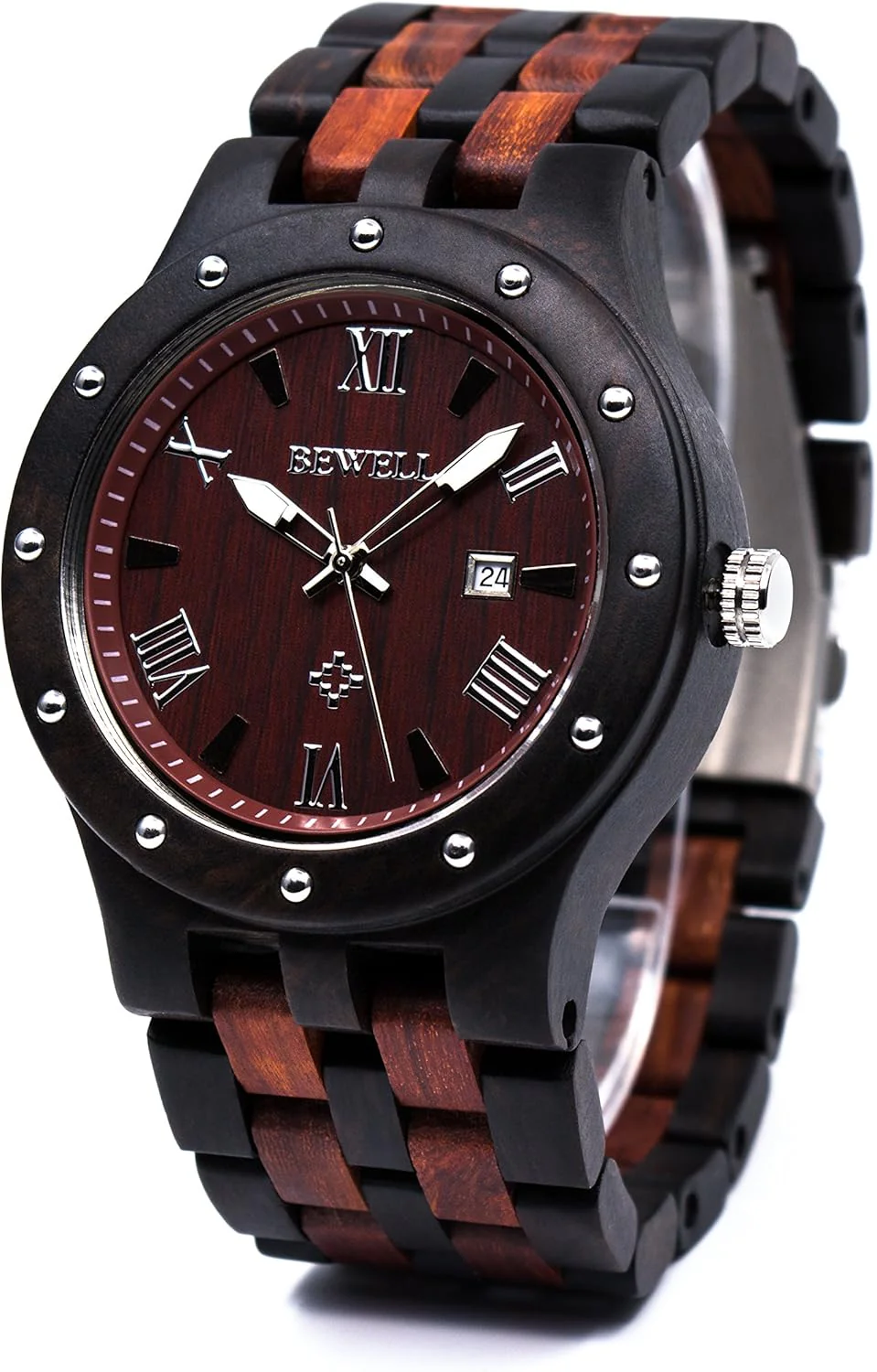 Men's Wooden Watches Handmade Analog Quartz Luminous Wristwatch