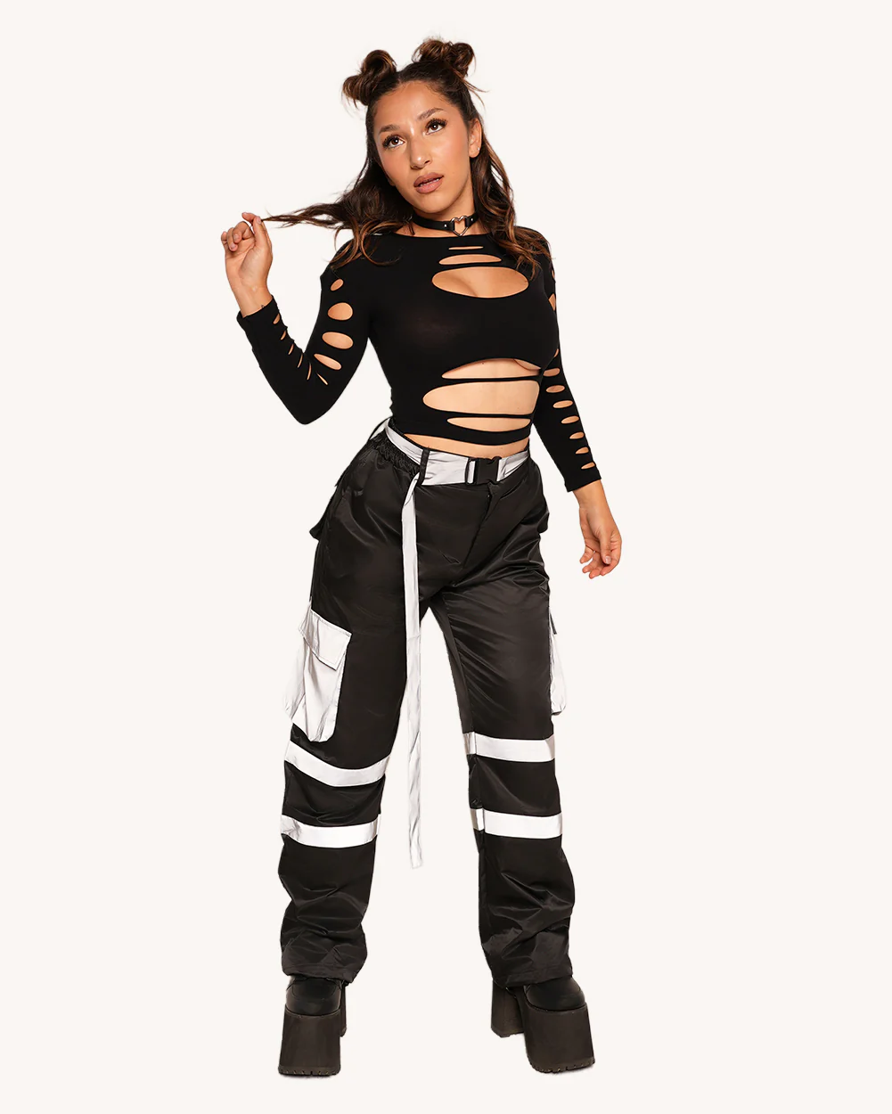 Post-Party Glow Reflective Wide Legged Pants