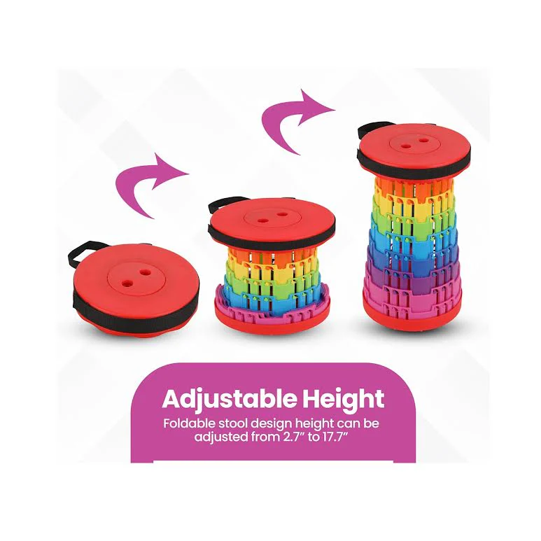Collapsible Telescopic Folding Stool Multicoloured
