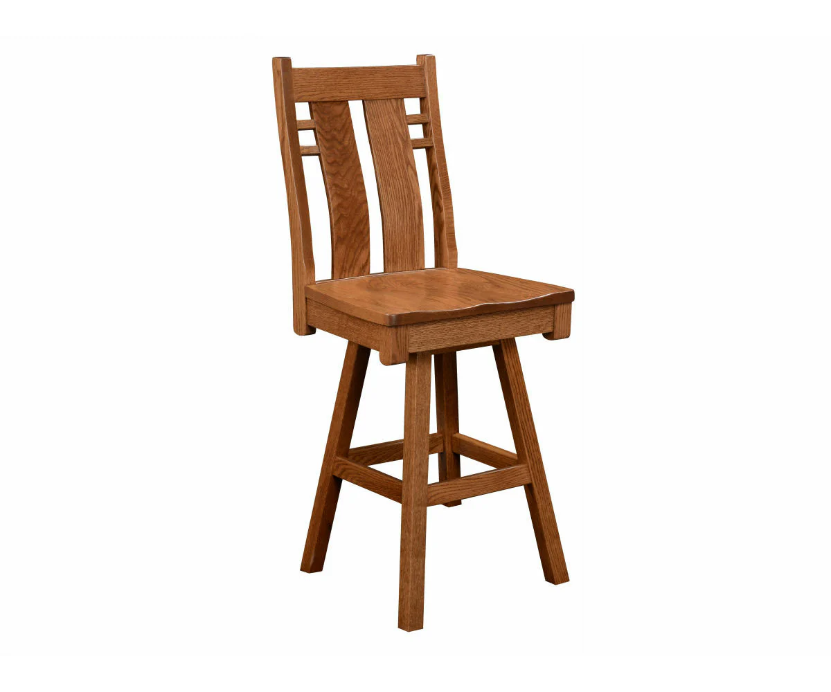 Amish Bungalow Swivel Bar Chair