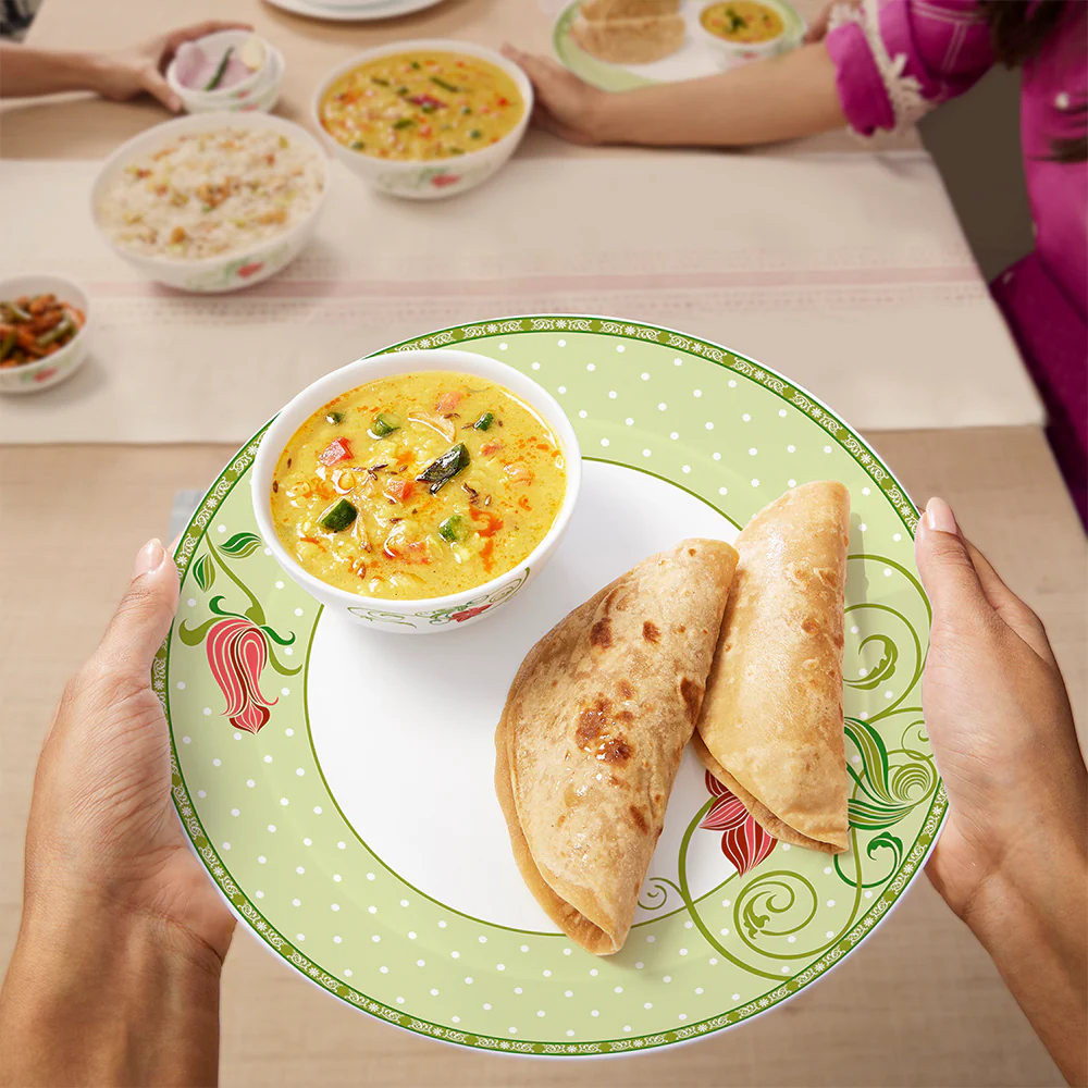 Larah by Borosil Emerald Dinner Set, 19 pc